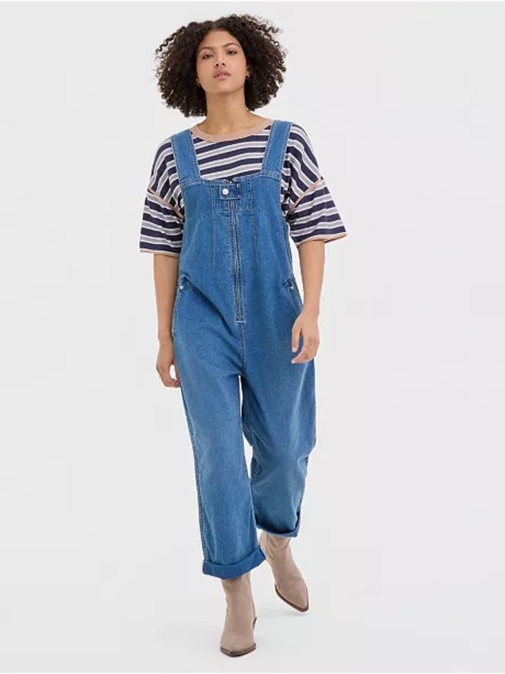 We The Free Light Blue Denim Jumpsuit Romper